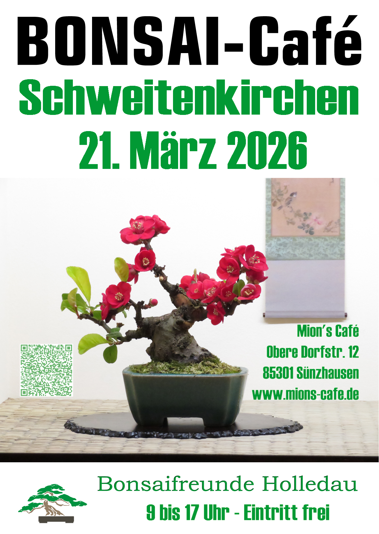 Bonsaiausstellung im Bonsai Caf Schweitenkirchen 21. Mrz 2026 - Bonsai-Pflege  und Gestaltung als Hobby